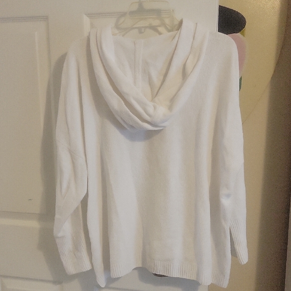 Eileen Fisher Womans SzXL organic cotton Soft White hooded long sleeve Sweater - Picture 4 of 6